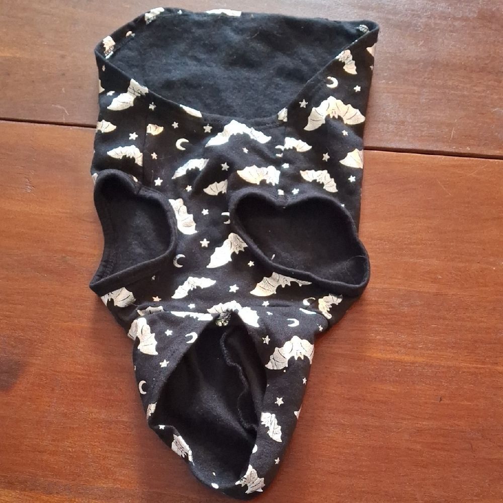 Vibrant Black and White Starry Dog Hood